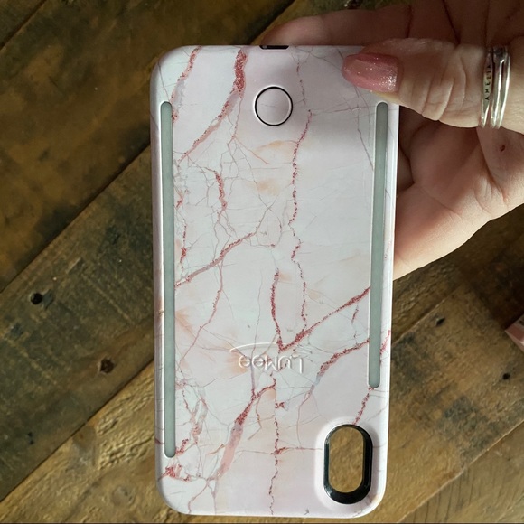 LuMee Duo Selfie Glitter Marble Pink IPhone Case - Picture 9 of 12